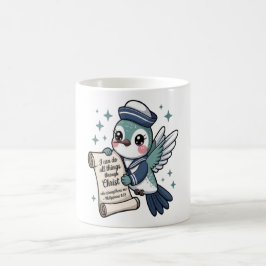 Caneca De Café Philippians Marinho 4:13 Hummingbird Mug