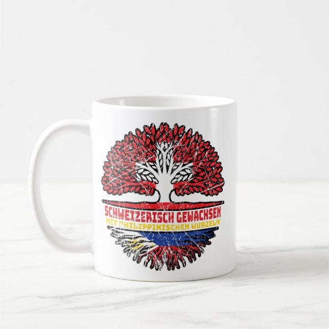 Caneca De Café Philippinen Philippinisch Schweizer Schweiz Baum (Esquerda)