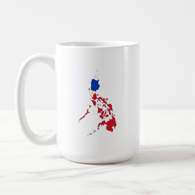 Caneca De Café Philippines flag on the map (Esquerda)