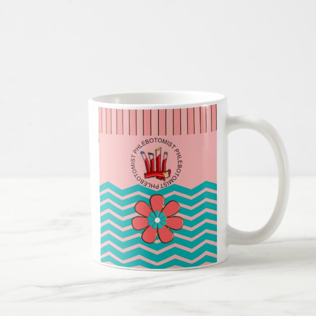 Caneca De Café Phlebotomist Chevron Design (Direita)