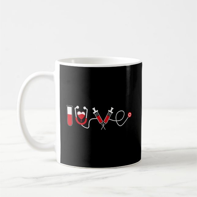 Caneca De Café Phlebotomy Love Vein Whisperer Outfit Phlebotomist (Esquerda)
