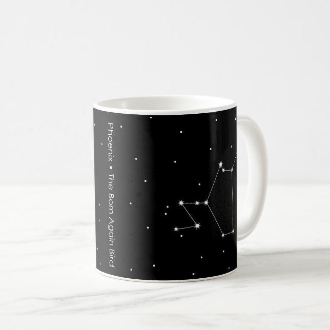 Caneca De Café Phoenix, Constelação "O Nascer Novamente Pássaro" (Frente Esquerda)