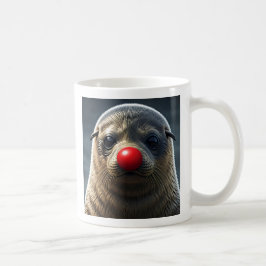 Caneca De Café Phoque Amusant au Nez Rouge.