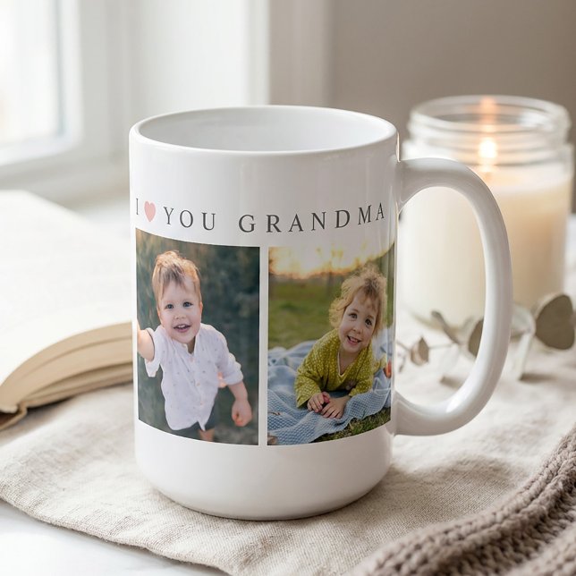 Caneca De Café Photo Love You Grandma (Criador carregado)