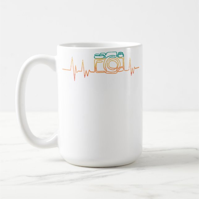 Caneca De Café Photographer Heartbeat Retro Camera Photography Ca (Esquerda)