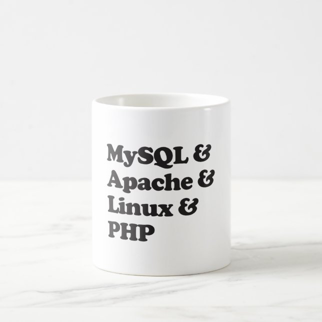 Caneca De Café PHP de Mysql Apache Linux (Centro)