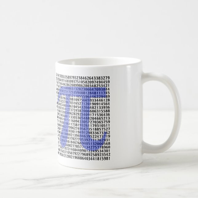 Caneca De Café Pi 3,14 até Centenas de Dígitos (Direita)