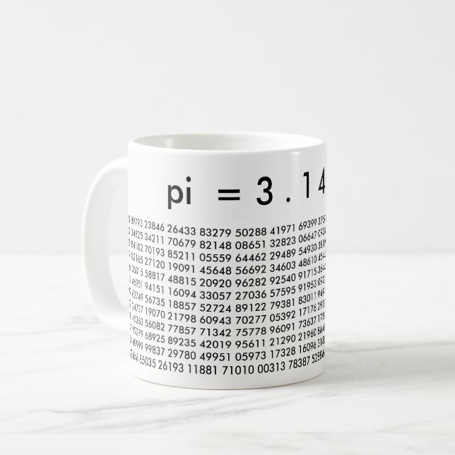 Caneca De Café pi - Dígitos 3.14159 Matemática Love Pi Day Mug (Frente Esquerda)