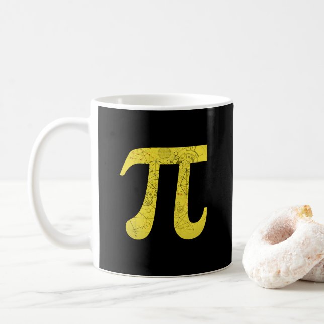 Caneca De Café Pi - Símbolos Matemáticos Mug De Café (Com Donut)