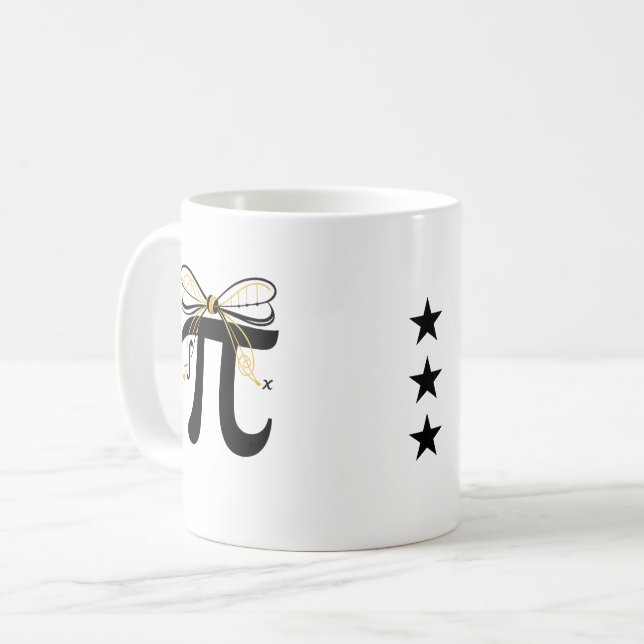 Caneca De Café Pi Symbol Mug - Minimalist Math Pi Day Coffee Cup  (Frente Esquerda)