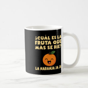Caneca De Café Piada de Fruta Engraçada Professora Escola Espanho