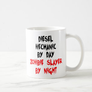 Caneca De Café Piada de Matador de Zumbi Mecânico a Diesel