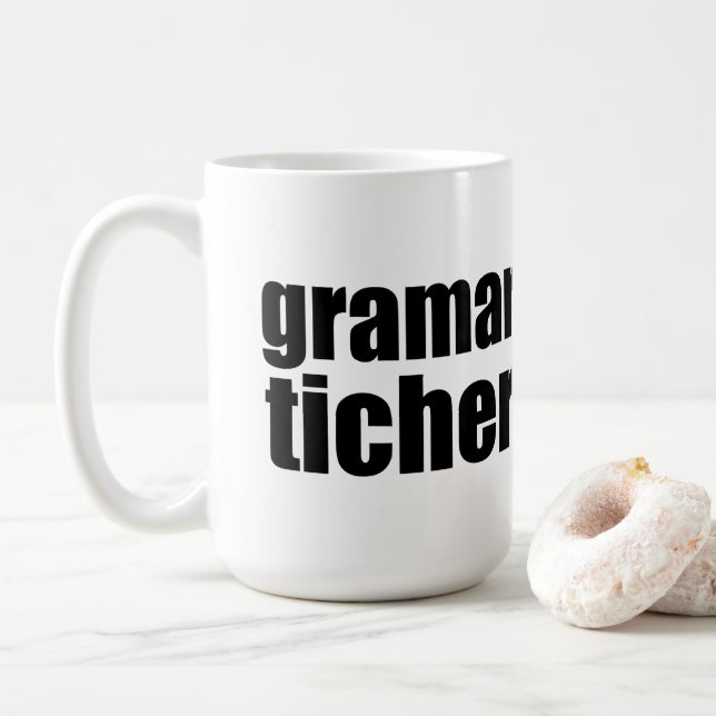 Caneca De Café Piada de professor de gramática (Com Donut)