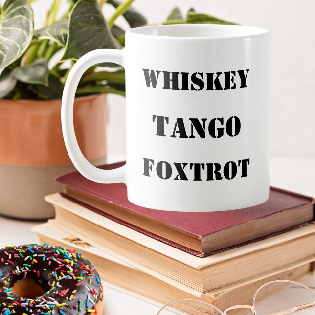 Caneca De Café piada engraçada, alfabeto fonético, militar, aviaç (Criador carregado)