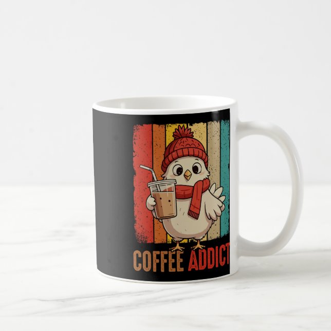 Caneca De Café Piada Engraçada Amante de Café Frango Bebendo Café (Direita)