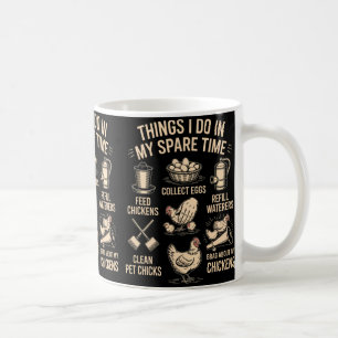 Caneca De Café Piada engraçada da fazenda de frango do quintal hu