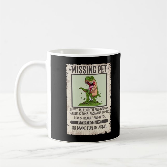 Caneca De Café Piada Engraçado do T-Rex Dino Pet Dinossaur (Esquerda)