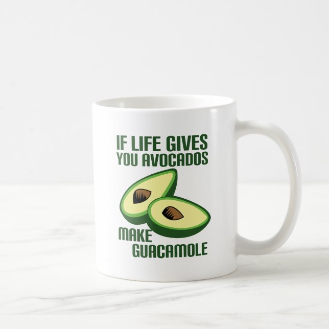 Caneca De Café Piada Engraçado Guacamole Avocado (Direita)
