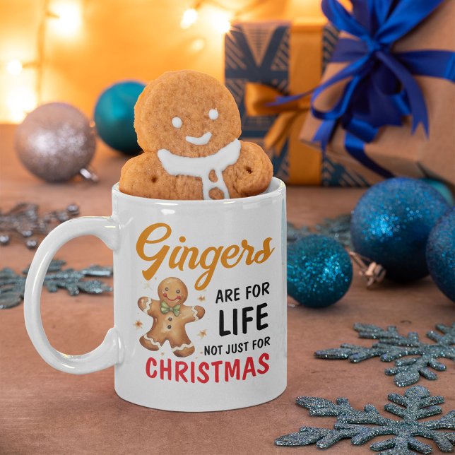 Caneca De Café Piada Festiva Divertida Foto de Pelirrojos Natal (Criador carregado)