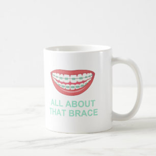 Caneca De Café Piada Sobre Aparelho Ortodôntico Engraçado