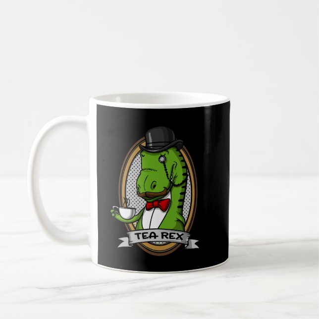 Caneca De Café Piada Tea Rex Funny T-Rex Dinossaur (Esquerda)