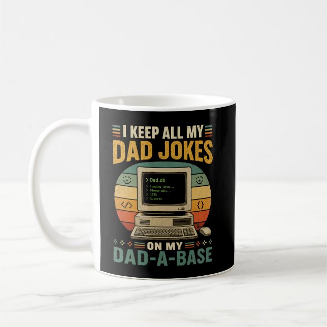 Caneca De Café Piadas de Pai Engraçadas Dad-A-Base Dia dos Pais V (Esquerda)