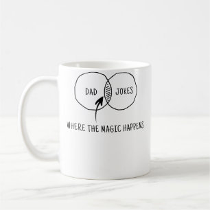 Caneca De Café Piadas de Pai Onde a Magia Acontece