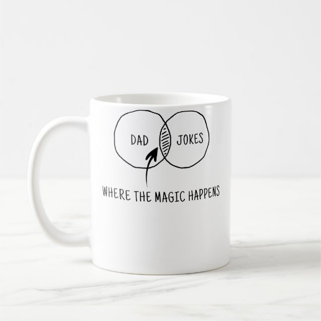 Caneca De Café Piadas de Pai Onde a Magia Acontece (Esquerda)