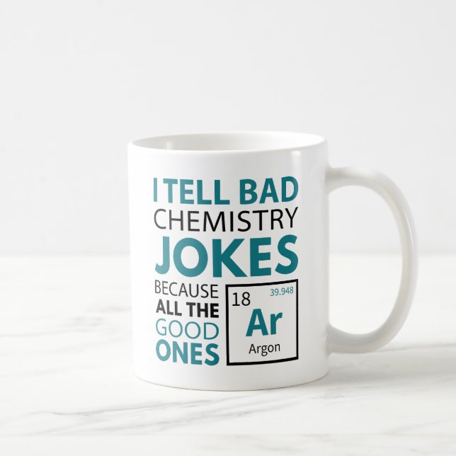 Caneca De Café Piadas de Química Argon (Direita)