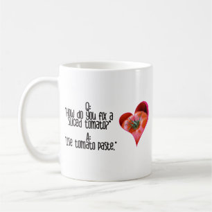 Caneca De Café Piadas De Tomate Vermelho Em Forma De Coração Ci
