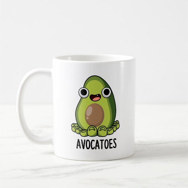 Caneca De Café Piadinhas de abacate Avoca-toes engraçadas  (Esquerda)