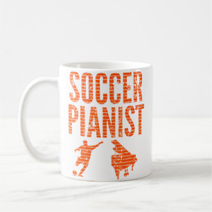Caneca De Café Pianista de Futebol Tocador de Piano Presente de
