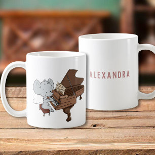 Caneca De Café Pianista de Mouse Cute Personalizado