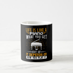 Caneca De Café Piano - A Vida É Como Um Piano