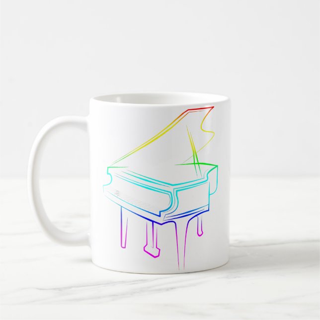 Caneca De Café Piano Arco-íris (Esquerda)