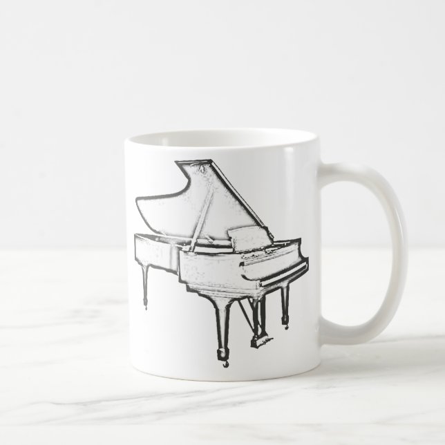 Caneca De Café Piano de cauda "desenho " (Direita)