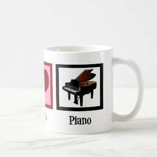 Caneca De Café Piano do amor da paz