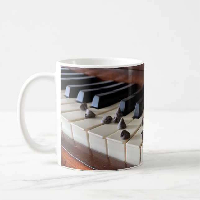 Caneca De Café Piano e pedaços de chocolate (11oz) (Esquerda)