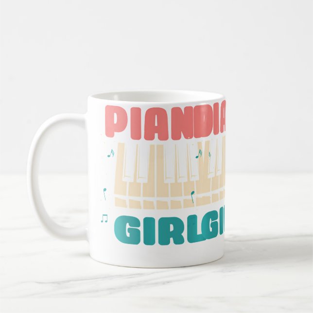 Caneca De Café Piano Girl Piano Player Jazz Instrument Music Funn (Esquerda)