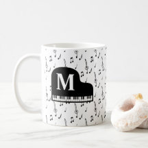 Piano Grande Música Nota Monograma Pianista Pianis