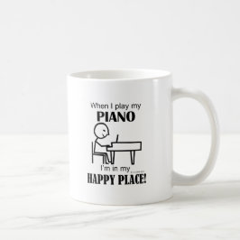 Caneca De Café Piano Happy Place
