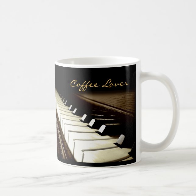 Caneca De Café PIANO KEYS Music-Lover Bebendo Mug (Direita)
