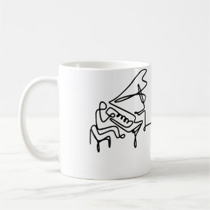 Caneca De Café Piano Minimalista Feminino