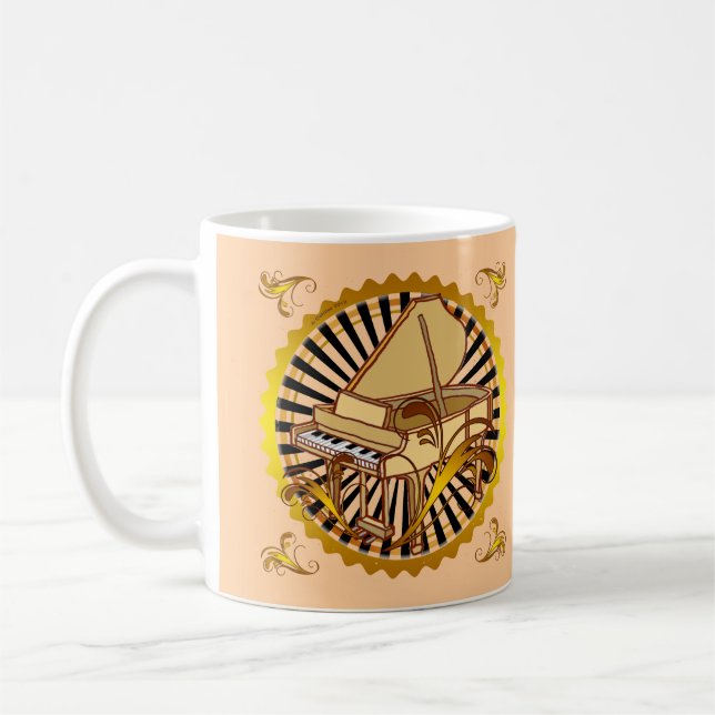 Caneca De Café Piano Swirls (Esquerda)