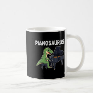 Caneca De Café Pianossauro Engraçado Dinossauro Jogando Piano Kid