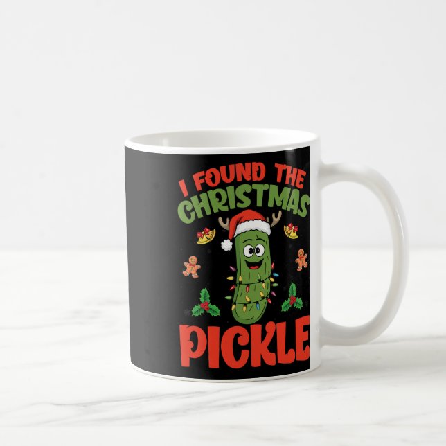 Caneca De Café Pickle Santa Hat Xmas Lights - Encontrei O Natal (Direita)