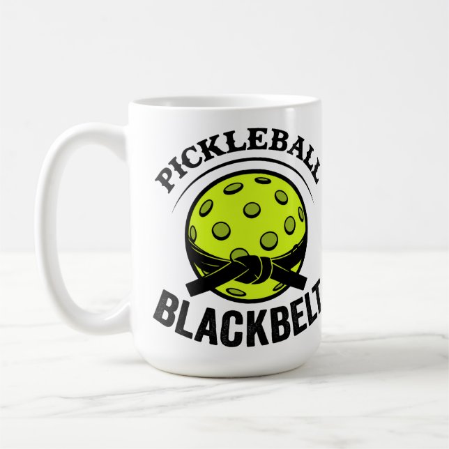 Caneca De Café Pickleball Blackbelt - Mestre de Pickleball Engraç (Esquerda)