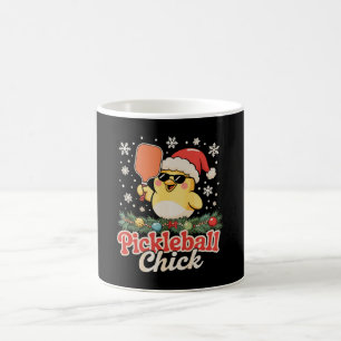 Caneca De Café Pickleball Chick Chapéu de Papai Noel Óculos de So