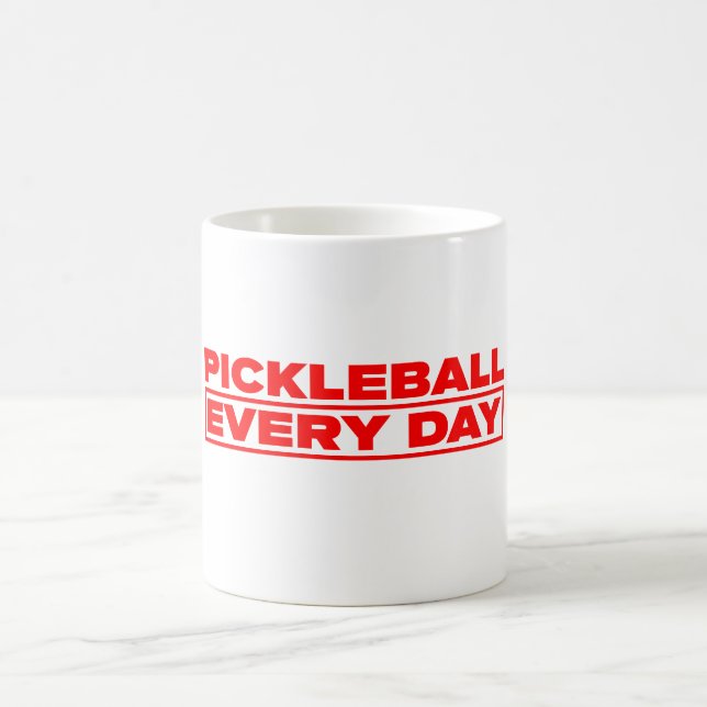 Caneca De Café Pickleball Every Day - Red Logo - White Mug (Centro)