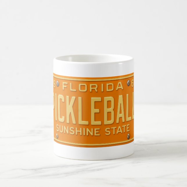 Caneca De Café Pickleball Fanatic - Retro Florida License Plate (Centro)